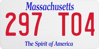 MA license plate 297TO4