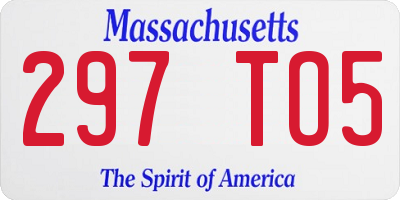 MA license plate 297TO5