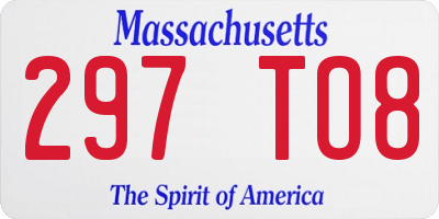 MA license plate 297TO8