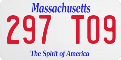MA license plate 297TO9