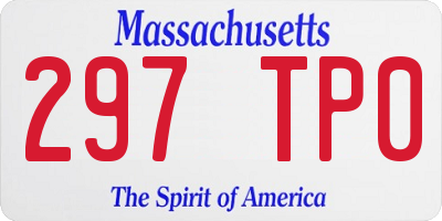 MA license plate 297TP0