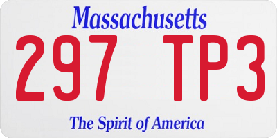 MA license plate 297TP3
