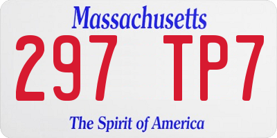 MA license plate 297TP7