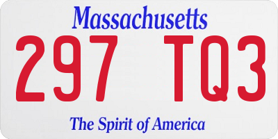 MA license plate 297TQ3