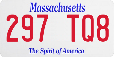 MA license plate 297TQ8