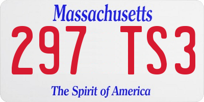 MA license plate 297TS3