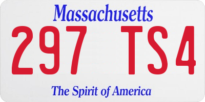 MA license plate 297TS4