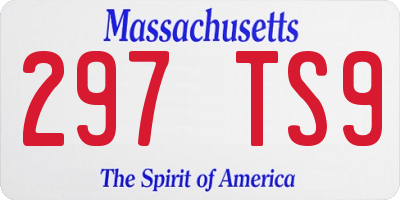 MA license plate 297TS9