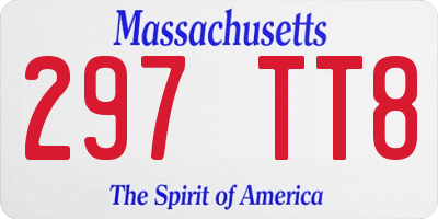 MA license plate 297TT8