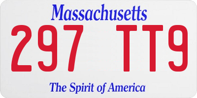 MA license plate 297TT9
