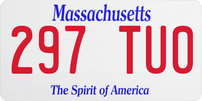 MA license plate 297TU0