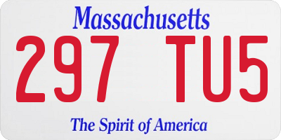 MA license plate 297TU5