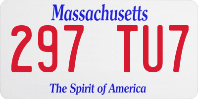 MA license plate 297TU7