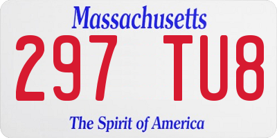 MA license plate 297TU8