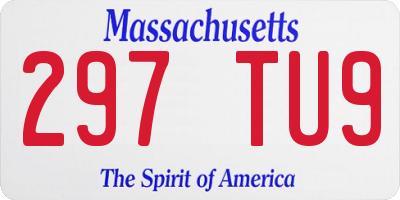MA license plate 297TU9