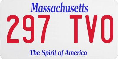 MA license plate 297TV0