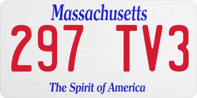 MA license plate 297TV3