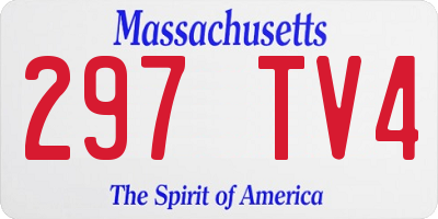 MA license plate 297TV4
