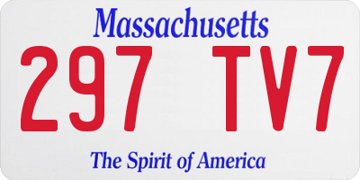 MA license plate 297TV7