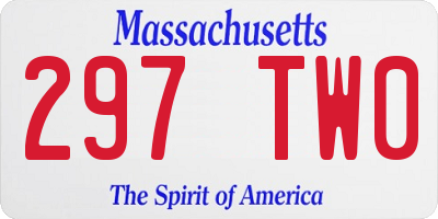 MA license plate 297TW0