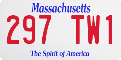 MA license plate 297TW1