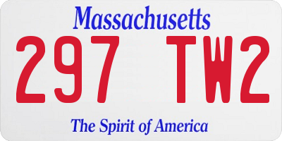 MA license plate 297TW2