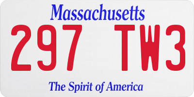 MA license plate 297TW3