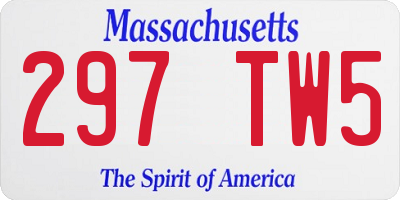 MA license plate 297TW5