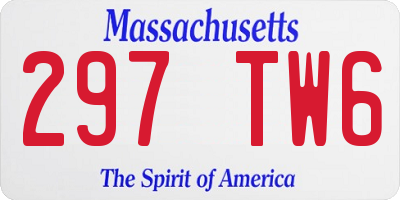 MA license plate 297TW6