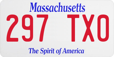 MA license plate 297TX0