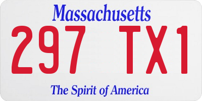 MA license plate 297TX1