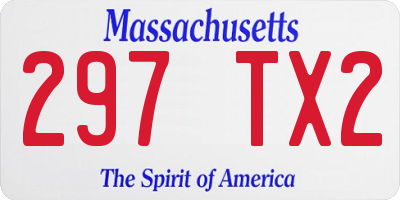 MA license plate 297TX2
