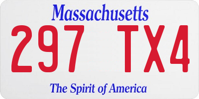 MA license plate 297TX4