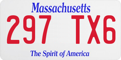 MA license plate 297TX6