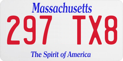 MA license plate 297TX8