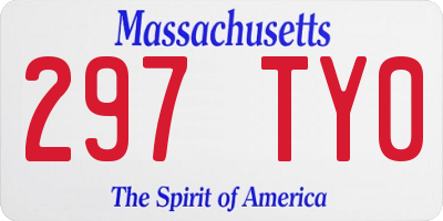 MA license plate 297TY0