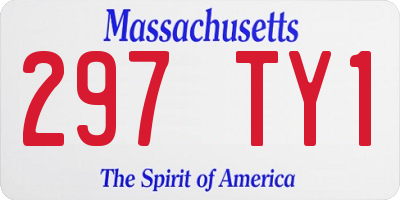 MA license plate 297TY1