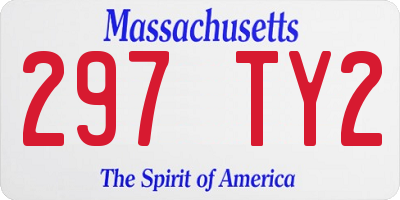 MA license plate 297TY2