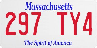 MA license plate 297TY4