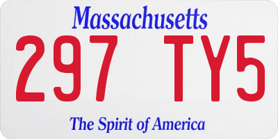 MA license plate 297TY5