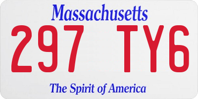MA license plate 297TY6