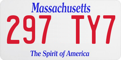 MA license plate 297TY7