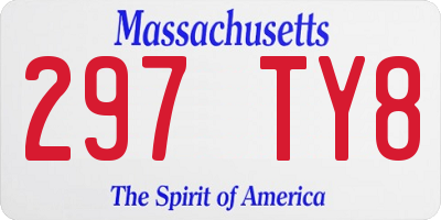 MA license plate 297TY8