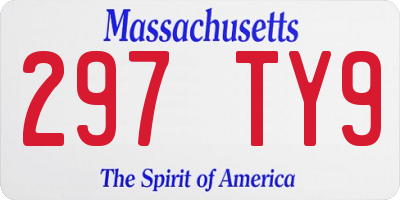 MA license plate 297TY9