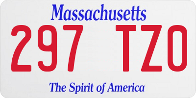 MA license plate 297TZ0