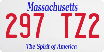 MA license plate 297TZ2