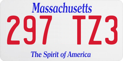 MA license plate 297TZ3