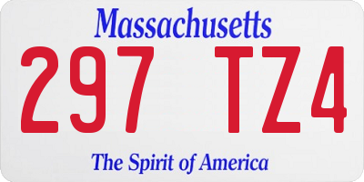 MA license plate 297TZ4