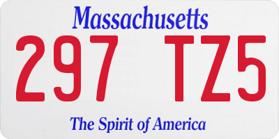 MA license plate 297TZ5