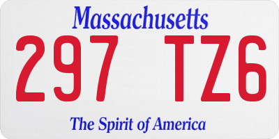 MA license plate 297TZ6